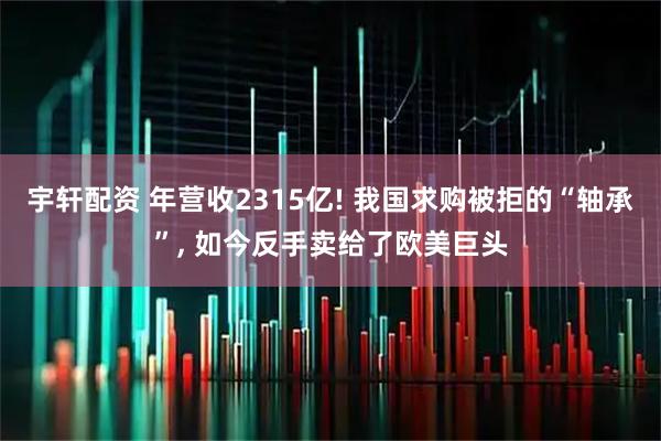 宇轩配资 年营收2315亿! 我国求购被拒的“轴承”, 如今反手卖给了欧美巨头